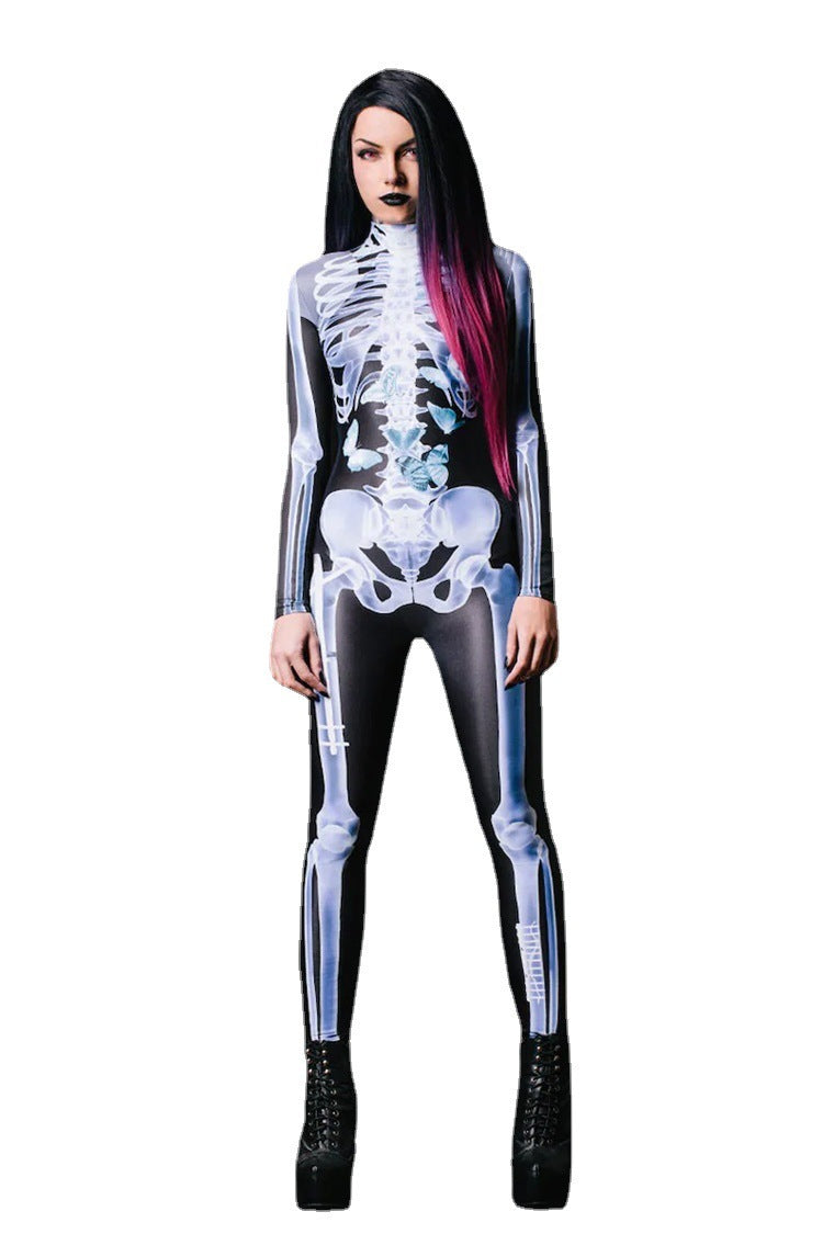 PureSonic- Long Sleeve Tights See-through Skeleton 3D Printed